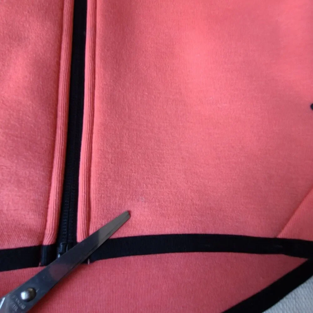 Nike Tech Fleece Hoodie Full Zip Coral Pink Black Youth XS Hooded Jacket EUC